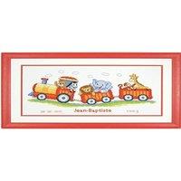 Vervaco B/REC ANIMAL TRAIN - Counted Cross Stitch Kit: Birth Record: Animal Train