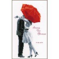 Vervaco W/REC RED UMBRELLA - Counted Cross Stitch Kit: Under My Red Umbrella