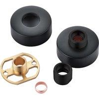 Nes Home Black Round Wall Mounted Fitting Kit For Shower Mixer Valve & Taps