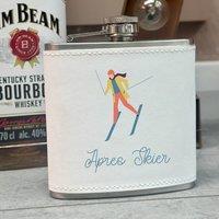 The Alphabet Gift Shop Apres Skier Hip Flask in White
