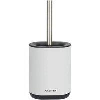 Calitek Toilet Brush Flexible Silicon Bristles & Brush Head with Non Slip Long Stainless Steel Handle White
