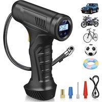 Dragodirect Cordless Tyre Inflator Air Compressor 12V USB Rechargeable 150 PSI in Black