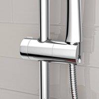 Nes Home Round ABS Adjustable Showerhead Holder Slider Bracket Chrome in Metallic Silver