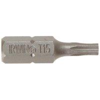 IRWIN Screwdriver Bits Torx Tx15 X 25Mm Pack Of 10 in Silver