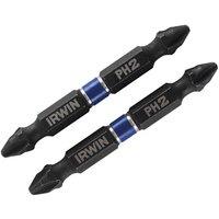 IRWIN Impact Double Ended Screwdriver Bits Phillips Ph2 60Mm Pack Of 2 in Black