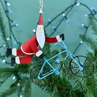 The Alphabet Gift Shop Santa On Bmx Bike Bauble in Red
