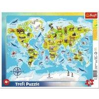 Trefl World Map with Animals Puzzle - 25 Pieces | Size: 1 Pack