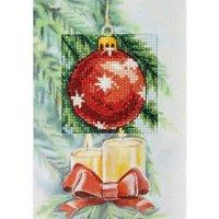 Orchidea Counted Cross Stitch Kit: Greetings Card: Red Bauble