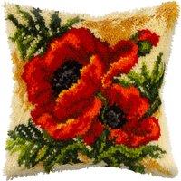Orchidea L/HK CUSHION POPPY - Latch Hook Kit: Cushion: Large: Poppy
