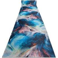 RugsX Anti-Slip Lotus Runner in Blue | Size: 60 cm x 170 cm