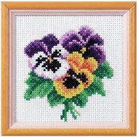 Orchidea XSTITCH KIT PANSY - Cross Stitch Kit: Pansy in White