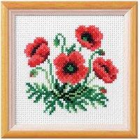 Orchidea XSTITCH KIT POPPY - Cross Stitch Kit: Poppy in White