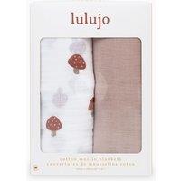 Lulujo 2-pack Cotton Swaddles - Mushroom / Sand