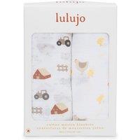 Lulujo 2-pack Cotton Swaddles - Barnyard / Hen & chicks