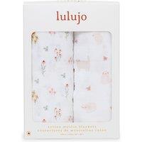 Lulujo 2-pack Cotton Swaddles - Kitty Cat / Flower Field