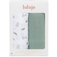 Lulujo 2-pack Cotton Swaddles - Bunny / Fern