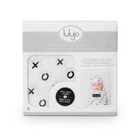 Lulujo Bamboo Hat & Swaddle Blanket Gift Set- Hugs & Kisses