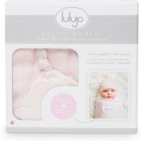 Lulujo Bamboo Hat & Swaddle Blanket Gift Set- Pink