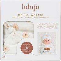 Lulujo Bamboo Hat & Swaddle Blanket Gift Set-Daisies