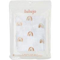 Lulujo Cotton Fitted Cot Sheet - Rainbows (135cm x 70cm) | Size: 135 cm x 70 cm