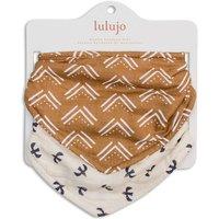 Lulujo 2-pack Bandana Bib - Mudcloth & Black Bird
