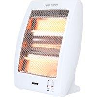 Geepas Quartz Halogen Heater Electric Heater 2 Heat Settings 400W/800W in White | Size: Single