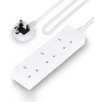 Geepas 3 Gang Extension Lead 3M Cable 13A in White | Size: 2.9m