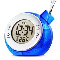 Smart Living Water Powered Multi Function Digital Battery-Free Kettle Shape Desk Clock in Blue
