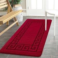 Smart Living Plain Heavy Duty Machine Washable Hallway Kitchen Non Slip Door Mat in Red | Size: 60 cm x 110 cm