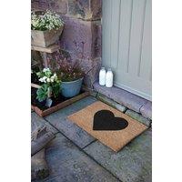 Artsy Mats Black Heart Doormat in Beige | Size: 40 cm x 60 cm