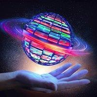 Dragodirect Flying Orb Ball LED Toy Hover Ball Boomerang Ball Hand Controlled Fidget Mini Drone in Blue