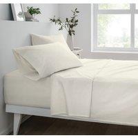 Smart Living Polycotton Bed Linen Luxury Fitted Bedsheet or Pillowcase Non Iron in Ivory | Size: Super King Fitted