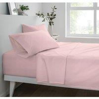 Smart Living Polycotton Bed Linen Luxury Fitted Bedsheet or Pillowcase Non Iron in Pink | Size: Super King Fitted