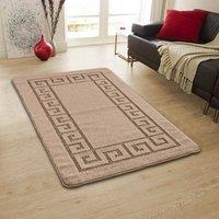 Smart Living Plain Heavy Duty Machine Washable Hallway Kitchen Non Slip Door Mat in Beige | Size: 50 cm x 80 cm