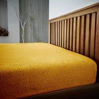 Smart Living Luxury Teddy Bear Fleece Fitted Sheet in Gold | Size: Single Fitted