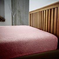 Smart Living Luxury Teddy Bear Fleece Fitted Sheet in Pink | Size: Single Fitted