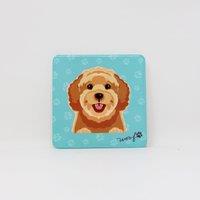Mulberry Studios Pet Coaster - Dog - Golden Cockapoo in Blue
