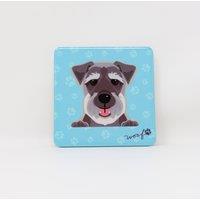 Mulberry Studios Pet Coaster - Dog - Schnauzer in Light Blue