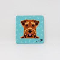 Mulberry Studios Pet Coaster - Dog - Terrier in Blue