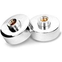 Nes Home Round Wall Mounted Easy Fitting Kit For Shower Mixer Valve & Bath Taps in Silver