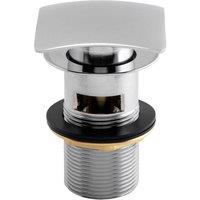 Nes Home Chrome Plated Brass Push Button Slotted Click Sprung Basin Waste in Silver