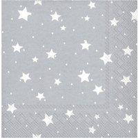 IHR Ideal Home Range Silver Star Cocktail Napkins 20pk | Size: 20 Pack