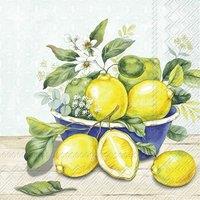 IHR Ideal Home Range Lunch Napkins Lemon Bowl Mint 33cm 3ply 20 Pack