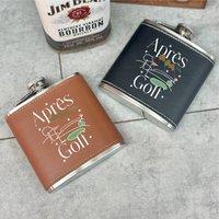 The Alphabet Gift Shop Apres Golf Hip Flask in Black