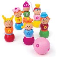 Bigjigs Toys Mini Wooden Fairy Skittles Set with 6 Skittles & 1 Bowling Ball