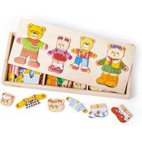 Bigjigs Toys Wooden Bear Family Dress-Up Puzzle with Storage Box
