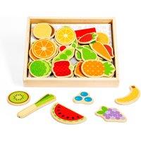 Bigjigs Toys Wooden Fruit & Vegetable Magnets - 35 Piece Fridge Magnet Toy