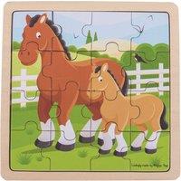 Bigjigs Toys Chunky Wooden Horse & Foal Puzzle