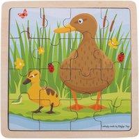 Bigjigs Toys Chunky Wooden Duck & Duckling Puzzle