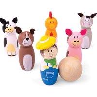 Bigjigs Toys Wooden Skittles 6 Animal Skittles & 1 Bowling Ball